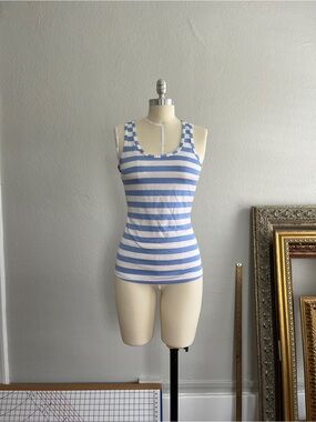 Striped workout racer back tank top